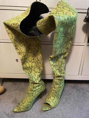 Neon green boots